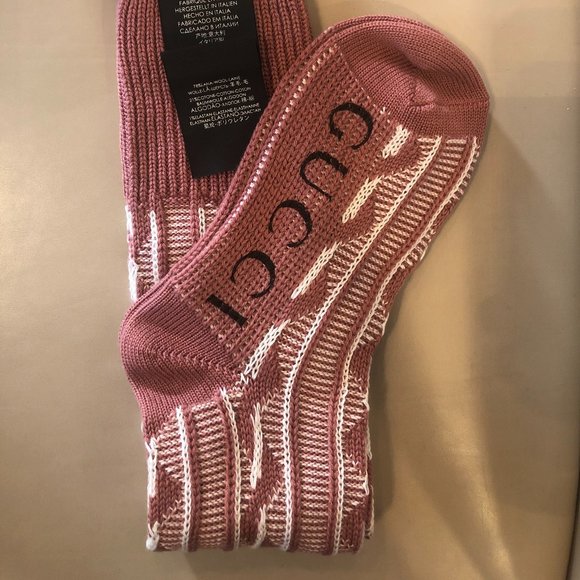 Gucci Burgundy/White Knee High Socks NEW WITH TAGS - Picture 1 of 1